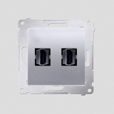 Gniazdo HDMI podwójne (moduł); srebrny mat - DGHDMI2.01/43 - KONTAKT SIMON
