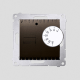 Regulator temperatury z czujnikiem wewnętrznym (moduł) 16(2) A, 230V~. Montaż na wkręty; brąz mat - DRT10W.02/46 - KONTAKT SIMON