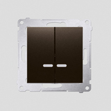 Łącznik świecznikowy z podświetleniem LED i do wersji IP44 (moduł) 16AX, 250V~, zaciski śrubowe; brąz mat   *Posiada wkładkę DU1W - DW5ABL.01/46 - KONTAKT SIMON