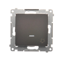 Przycisk &bdquo;dzwonek&rdquo; z podświetleniem LED (moduł) 10AX, 250V~, szybkozłącza; brąz mat - DD1L.01/46 - KONTAKT SIMON