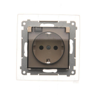 Gniazdo Schuko do wersji IP44 z przesłonami z uszczelką ramki (moduł) 16A, 250V~, zaciski śrubowe, klapka transparentna; kremowy - DGSZ1BZ.01/41A - KONTAKT SIMON