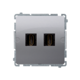 Gniazdo HDMI podwójne (moduł); stal inox - BMGHDMI2.01/21 - KONTAKT SIMON