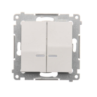 Łącznik świecznikowy z podświetleniem LED i do wersji IP44 (moduł) 16AX, 250V~, zaciski śrubowe; biały *Posiada wkładkę DU1W - DW5ABL.01/11 - KONTAKT SIMON
