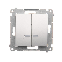 Łącznik świecznikowy z podświetleniem LED i do wersji IP44 (moduł) 16AX, 250V~, zaciski śrubowe; srebrny mat   *Posiada wkładkę DU1W - DW5ABL.01/43 - KONTAKT SIMON