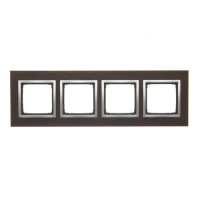 Ramka 4-krotna Nature-Drewno, SREBRNE WENGE, IP20/IP44* (*IP44-należy zastosować zestaw uszczelek DUN4) - DRN4/84 - KONTAKT SIMON