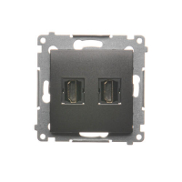 Gniazdo HDMI podwójne (moduł); antracyt - DGHDMI2.01/48 - KONTAKT SIMON