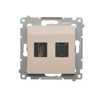Gniazdo HDMI + RJ45 kat.6. (moduł); kremowy - DGHRJ45.01/41 - KONTAKT SIMON