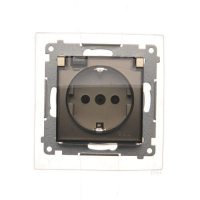 Gniazdo Schuko do wersji IP44 z przesłonami z uszczelką ramki (moduł) 16A, 250V~, zaciski śrubowe, klapka transparentna; złoty mat - DGSZ1BZ.01/44A - KONTAKT SIMON