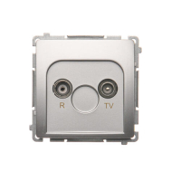 Gniazdo antenowe R-TV przelotowe 10 dB (moduł), 1x wejście: 5&ndash;862 MHz; srebrny mat - BMZAP10/1.01/43 - KONTAKT SIMON