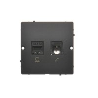 Gniazdo komputerowe RJ45 kat.5e + telefoniczne RJ11 (moduł). Montaż gniazda na wkręty do puszki; grafit matowy - BMF5T.02/28 - KONTAKT SIMON