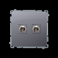 Gniazdo antenowe typu "F" podwójne (moduł); stal inox - BMAF2.01/21 - KONTAKT SIMON