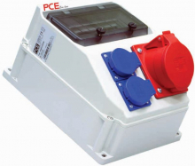 ROZDZIELNIA BUDOWLANA GNIAZDA 32A/5P+ 2GS BEZ ZABEZPIECZEŃ IP44 ECOLINE PCE - 90EKO008 - PCE