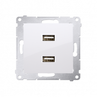 ŁADOWARKA 2XUSB 2.1A 5V DC 230V BIAŁY SIMON 54 - DC2USB.01/11 - KONTAKT SIMON