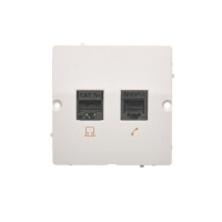Gniazdo komputerowe RJ45 kat.5e + telefoniczne RJ12 (moduł). Montaż gniazda na wkręty do puszki; biały - BM5T.02/11 - KONTAKT SIMON