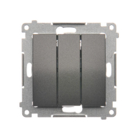Łącznik potrójny z podświetleniem LED (moduł) 10AX, 250V~, szybkozłącza; antracyt - DW31L.01/48 - KONTAKT SIMON