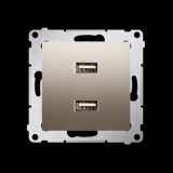 Ładowarka 2 x USB (moduł), 2.1 A, 5V DC, 230V; złoty mat - DC2USB.01/44 - KONTAKT SIMON