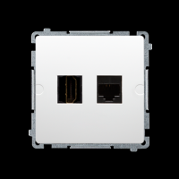 Gniazdo HDMI + RJ45 kat.6. (moduł); biały - BMGHRJ45.01/11 - KONTAKT SIMON