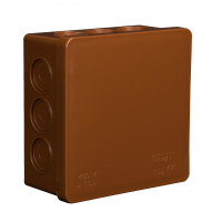 PUSZKA N/T 86X86X40MM IP55 DEKIEL KLIK-KLAK Z OSŁONĄ BRĄZ VP 003-02. - 61.114 - ZAKŁAD PRODUKCYJNO - HANDLOWY "ELEKTRO-PLAST" SPÓŁKA Z OGRANICZONĄ ODPOWIEDZIALNOŚCIĄ