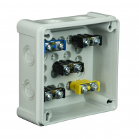 PUSZKA N/T 98X98X42MM IP55 Z ZACISKAMI DEKIEL NA 4 WKRĘTY POPIEL VP 042-53. - 61.148 - ZAKŁAD PRODUKCYJNO - HANDLOWY "ELEKTRO-PLAST" SPÓŁKA Z OGRANICZONĄ ODPOWIEDZIALNOŚCIĄ