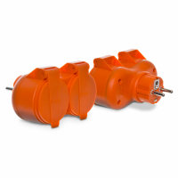 ROZGAŁĘŹNIK PODWÓJNY 16A 2X2P+Z 250V POMARAŃCZOWY - R-270P IP44 POMARAŃCZOWY - PLASTROL