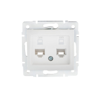 GNIAZDO KOMPUTEROWE PODWÓJNE NIEZALEŻNE (2X RJ45 KAT. 6 JACK) BIAŁY DOMO. - 24756 - KANLUX