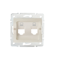ADAPTER GNIAZDO KOMPUTEROWE PODWÓJNE (RJ45 JACK) BEZ GNIAZDA KREMOWY LOGI. - 25937 - KANLUX