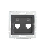ADAPTER GNIAZDO KOMPUTEROWE PODWÓJNE (RJ45 JACK) BEZ GNIAZDA GRAFIT LOGI. - 25939 - KANLUX