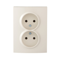 Gniazdo zasilające podwójne bez uziemienia, kompletne LOGI 02-1280-103 kr   - 25155 - KANLUX