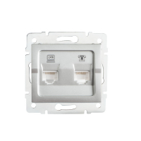 GNIAZDO KOMPUTEROWO-TELEFONICZNE, (RJ45 KAT. 6+RJ11) SREBRNY LOGI. - 25231 - KANLUX