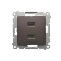 Ładowarka 2 x USB (moduł), 2.1 A, 5V DC, 230V; brąz mat - DC2USB.01/46 - KONTAKT SIMON