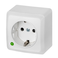 GNIAZDO POJEDYNCZE Z UZIEMIENIEM SCHUKO BIAŁY IP20 BERG - 3737-00 - ELEKTRO-PLAST NASIELSK