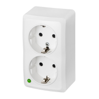GNIAZDO PODWÓJNE Z UZIEMIENIEM SCHUKO BIAŁY IP20 BERG - 3738-00 - ELEKTRO-PLAST NASIELSK