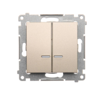 Łącznik świecznikowy z podświetleniem LED i do wersji IP44 (moduł) 16AX, 250V~, zaciski śrubowe; złoty mat   *Posiada wkładkę DU1W - DW5ABL.01/44 - KONTAKT SIMON