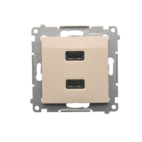 Ładowarka 2 x USB (moduł), 2.1 A, 5V DC, 230V; kremowy - DC2USB.01/41 - KONTAKT SIMON