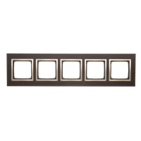 Ramka 5-krotna Nature-Drewno, ZŁOTE WENGE, IP20/IP44* (*IP44-należy zastosować zestaw uszczelek DUN5) - DRN5/85 - KONTAKT SIMON