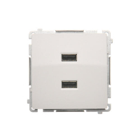 ŁADOWARKA 2XUSB BIAŁY SIMON BASIC - BMC2USB.01/11 - KONTAKT SIMON