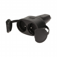 GNIAZDO PODWÓJNE HERMETYCZNE GUMOWE 16A 2X2P+Z 250V IP44 CZARNY - OR-AE-13117 - ORNO