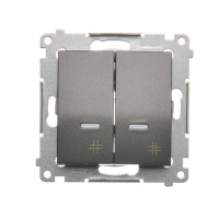 Łącznik krzyżowy podwójny z podświetleniem (moduł) 10AX, 250V~, szybkozłącza; antracyt - DW7/2L.01/48 - KONTAKT SIMON