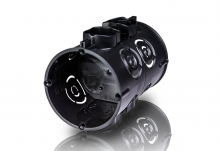 Puszka podtynkowa, szeregowa 2 x 60 mm, do instalacji naprzeciwległej, gł. 100 mm CZARNY E400. - 83146007 - SIMET