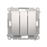 Łącznik potrójny z podświetleniem LED (moduł) 10AX, 250V~, szybkozłącza; srebrny mat - DW31L.01/43 - KONTAKT SIMON