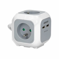 PRZEDŁUŻACZ 1,4MB 4-KROTNY 2P+Z H05VV-F 3X1MM2 ŁADOWARKA 2XUSB SZARO-BIAŁY - OR-AE-13144 - ORNO