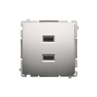 Ładowarka 2 x USB (moduł), 2.1 A, 5V DC, 230V; srebrny mat - BMC2USB.01/43 - KONTAKT SIMON