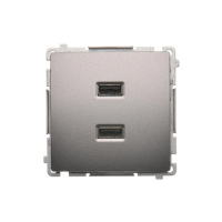 Ładowarka 2 x USB (moduł), 2.1 A, 5V DC, 230V; stal inox - BMC2USB.01/21 - KONTAKT SIMON