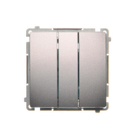 Przycisk potrójny (moduł) 10AX, 250V~, szybkozłącza; stal inox - BMP31.01/21 - KONTAKT SIMON