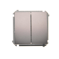Łącznik schodowy podwójny (moduł) 10AX, 250V~, zaciski śrubowe; stal inox - BMW6/2.01/21 - KONTAKT SIMON