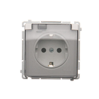 Gniazdo wtyczkowe Schuko do wersji IP44 z przesłonami (moduł) 16A, 250V~,zaciski śrubowe;  klapka transparentna; biały - BMGSZ1BZ.01/11A - KONTAKT SIMON