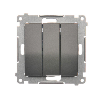 Przycisk  potrójny z podświetleniem LED (moduł) 10AX, 250V~, szybkozłącza; antracyt - DP31L.01/48 - KONTAKT SIMON