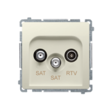 Gniazdo antenowe satelitarne podwójne końcowe SAT-SAT-RTV, (moduł). 2xwejście: SAT: 5–2400 MHz, RTV: 5–862 MHz; beż - BMZAR+SAT3.1-P2.01/12 - KONTAKT SIMON