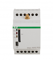 Przekaźnik zdalnego sterowania GSM (SMS); 2xWY, 2xWE; sterowanie temperaturą; 230V AC; 2x1NO/NC; montaż na szynie DIN - SIMplyMAX-P03 - F&F