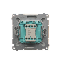 Łącznik jednobiegunowy z podświetleniem LED (moduł) 10AX, 250V~, szybkozłącza; stal inox - BMW1L.01/21 - KONTAKT SIMON